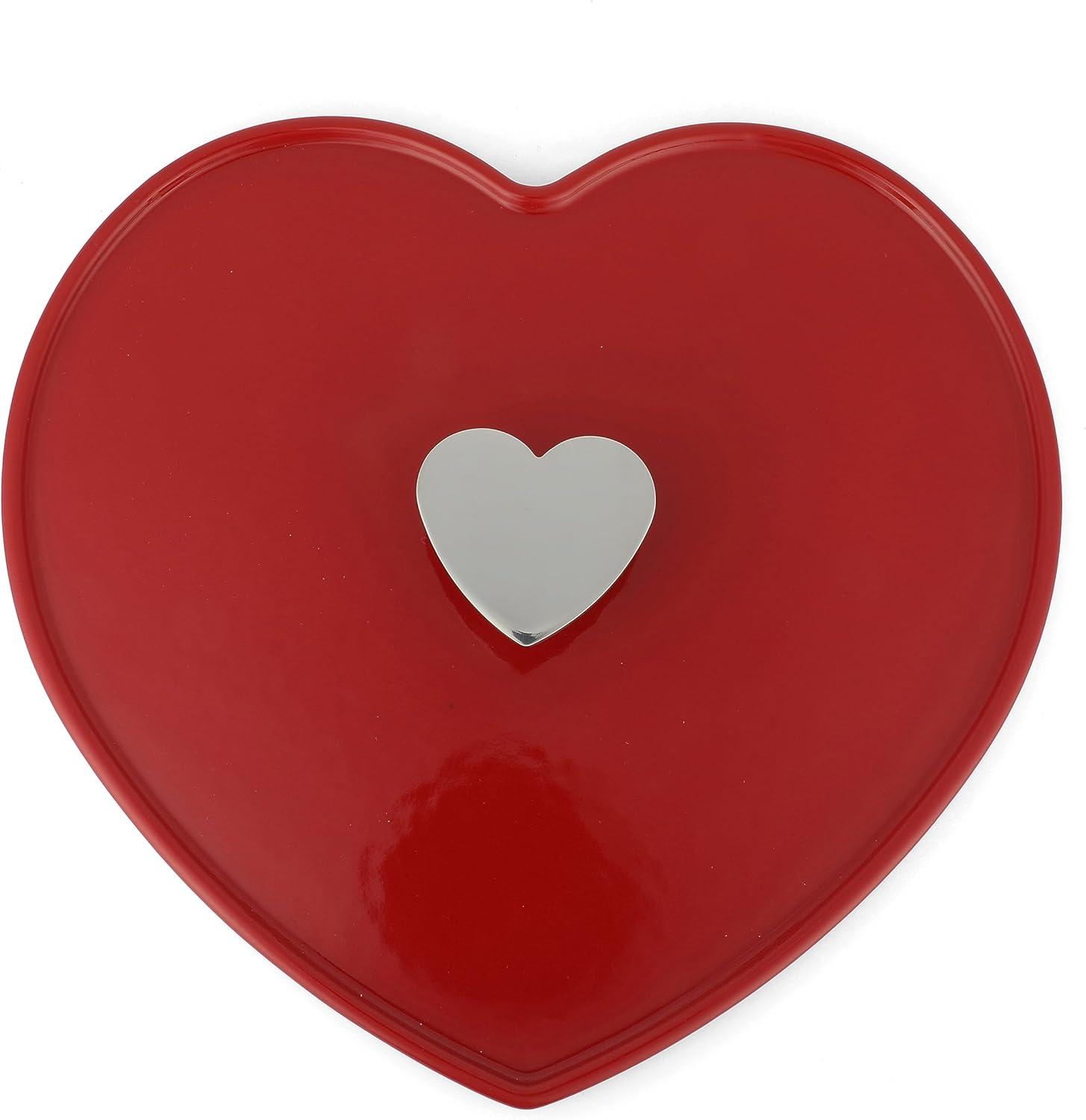 imageMARTHA STEWART Gatwick 7Quart Enamel Cast Iron Dutch Oven Martha Blue Durable HeavyDuty Dutch Oven for Slow Cooking Braising amp BakingRed Heart Shaped