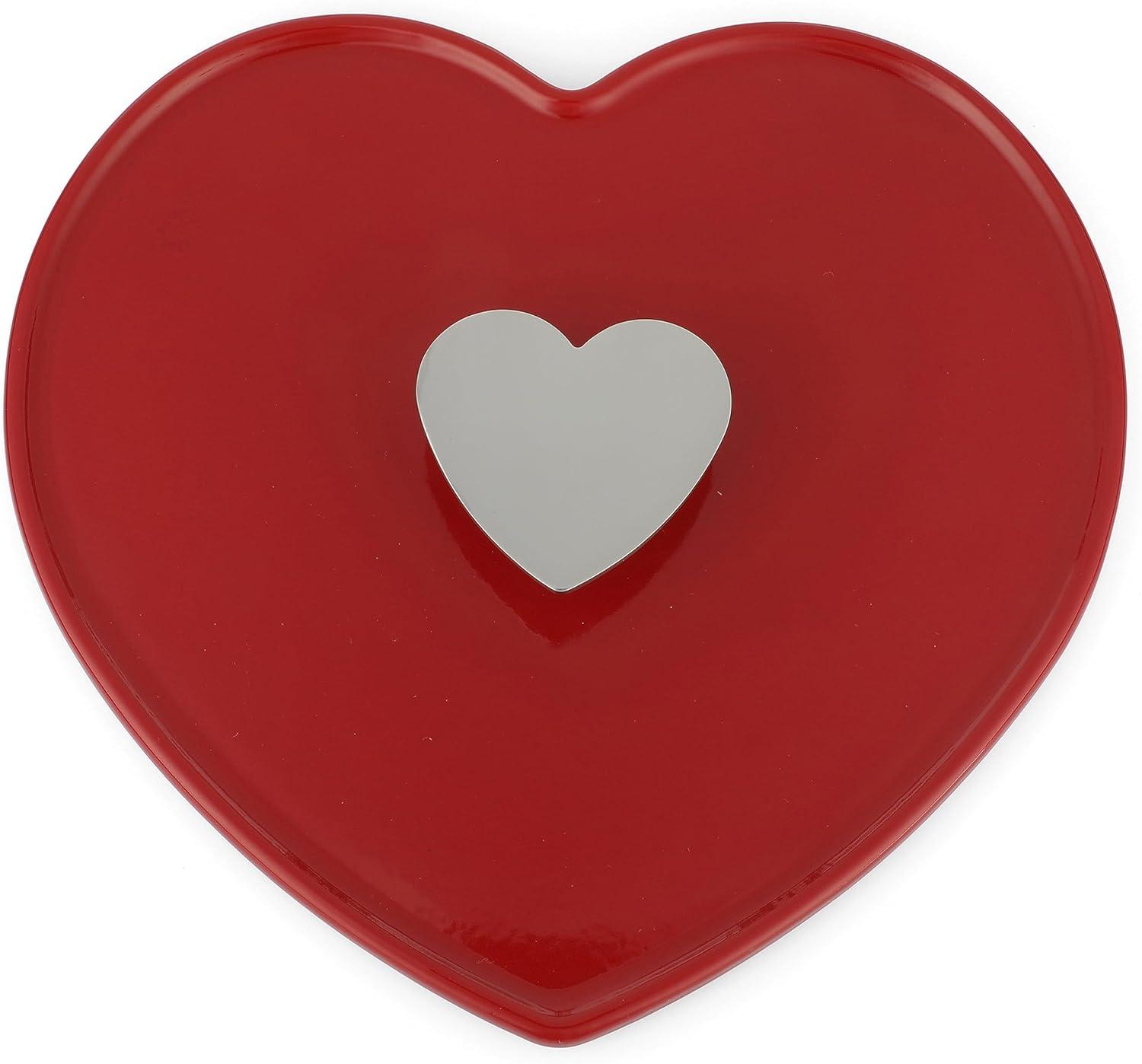 imageMARTHA STEWART Gatwick 7Quart Enamel Cast Iron Dutch Oven Martha Blue Durable HeavyDuty Dutch Oven for Slow Cooking Braising amp BakingRed Heart Shaped