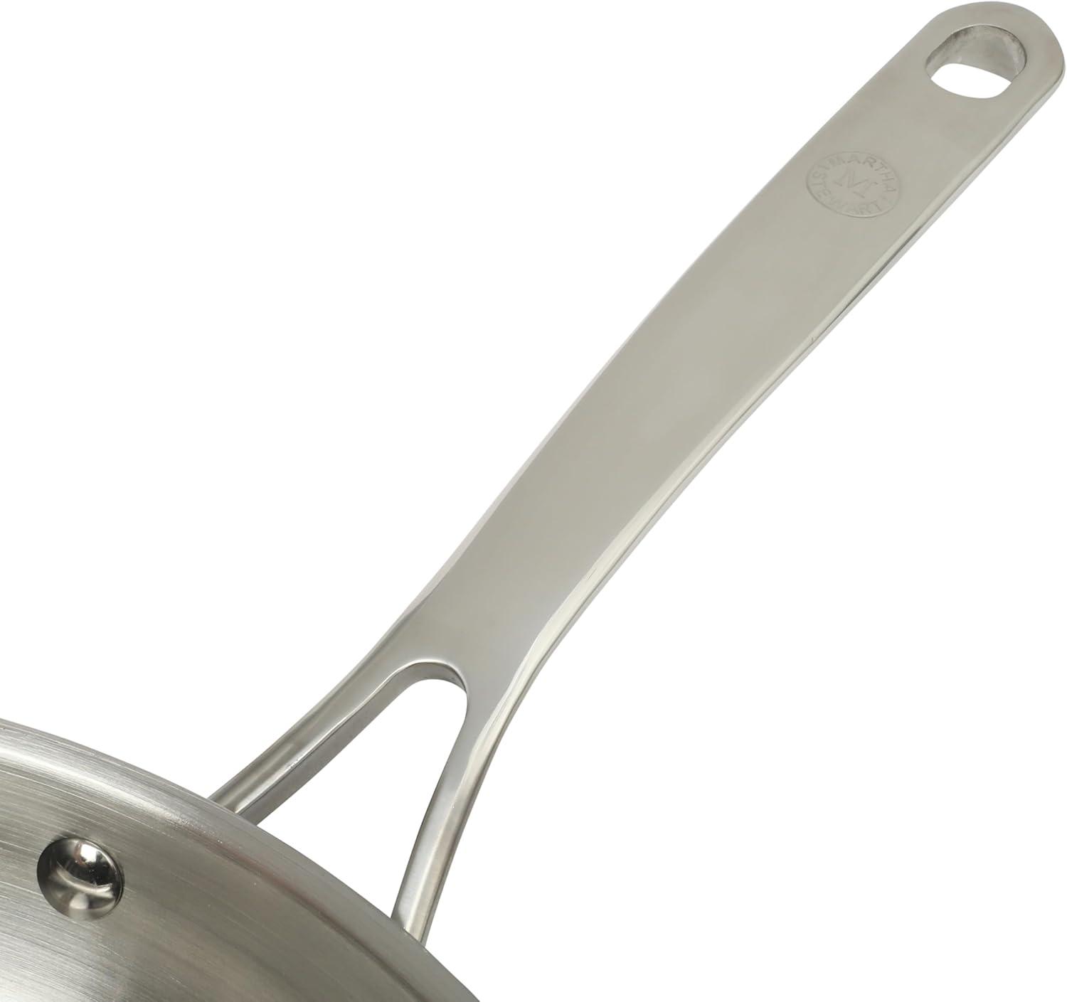 imageMartha Stewart Castelle 10 Piece 188 Durable Stainless Steel Induction Safe NonToxic Triply Bottom Kitchen Pots and Pans Cookware Set Dishwasher SafeStainless Steel
