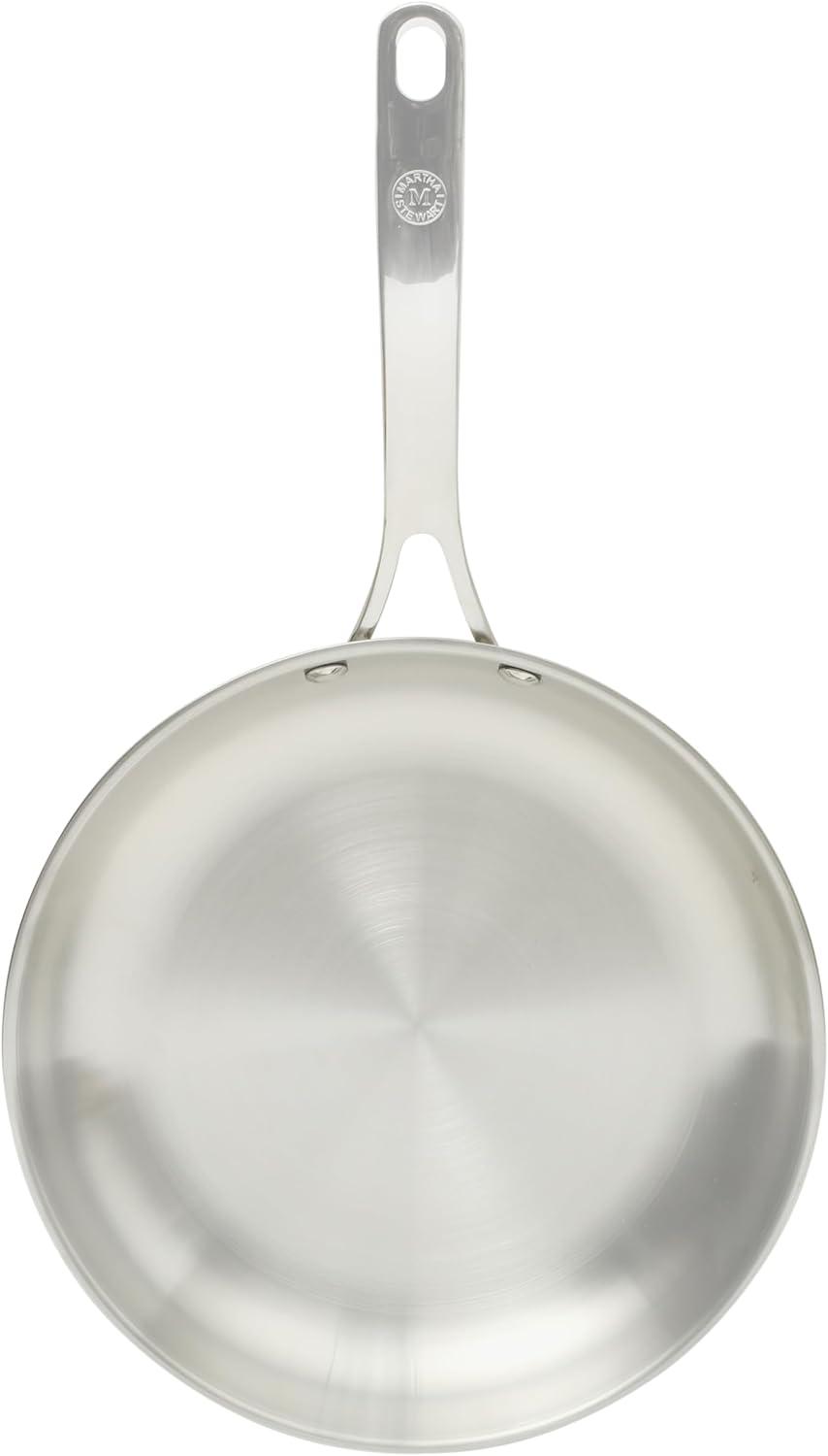 imageMartha Stewart Castelle 10 Piece 188 Durable Stainless Steel Induction Safe NonToxic Triply Bottom Kitchen Pots and Pans Cookware Set Dishwasher SafeStainless Steel