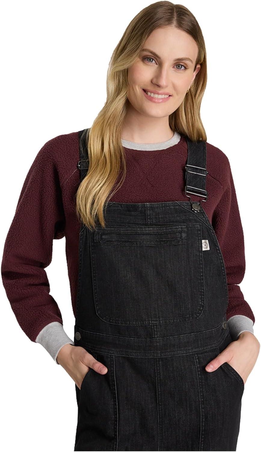 imageMartha Stewart Convertible Overall Denim Utility Jumpsuit Adjustable Cotton Workwear Stretch BibsBlack Wash