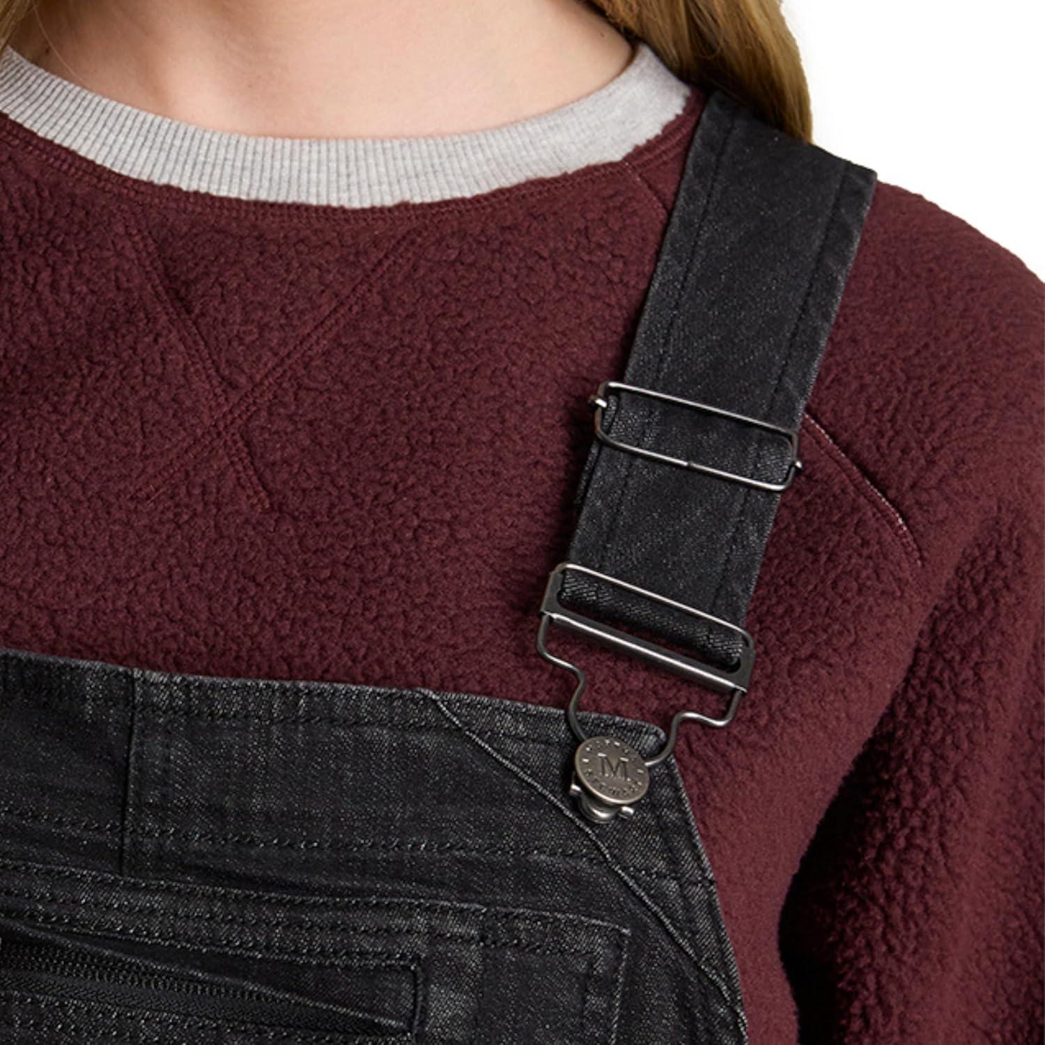 imageMartha Stewart Convertible Overall Denim Utility Jumpsuit Adjustable Cotton Workwear Stretch BibsBlack Wash