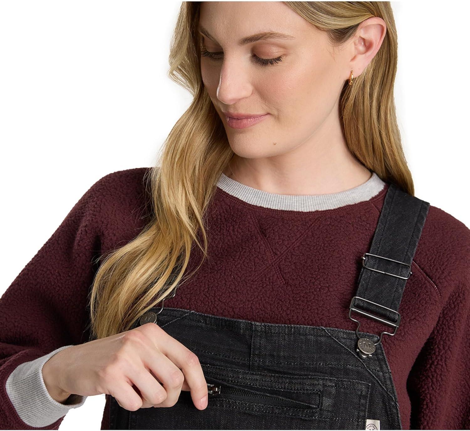 imageMartha Stewart Convertible Overall Denim Utility Jumpsuit Adjustable Cotton Workwear Stretch BibsBlack Wash