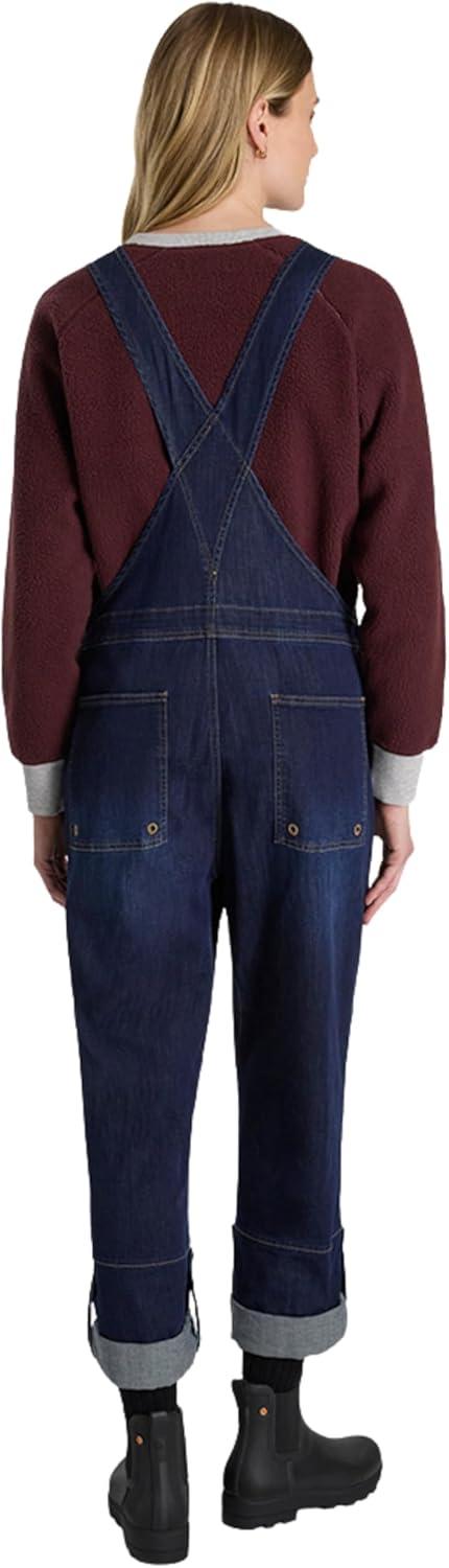 imageMartha Stewart Convertible Overall Denim Utility Jumpsuit Adjustable Cotton Workwear Stretch BibsDark Rinse