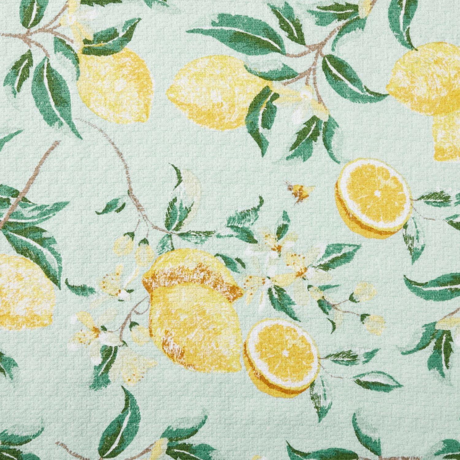 imageMartha Stewart Dual Purpose Kitchen Towel 2Pack Set Strie Medallion 16x28Lemon Whimsy
