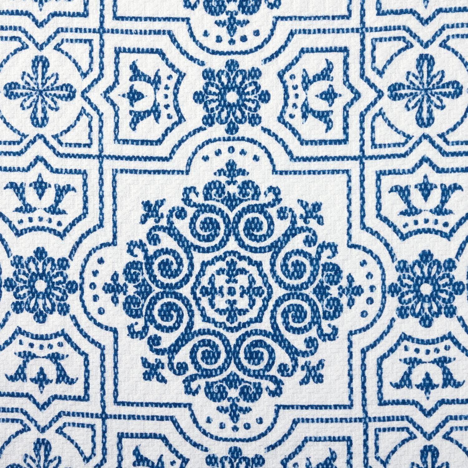 imageMartha Stewart Dual Purpose Kitchen Towel 2Pack Set Strie Medallion 16x28Strie Medallion