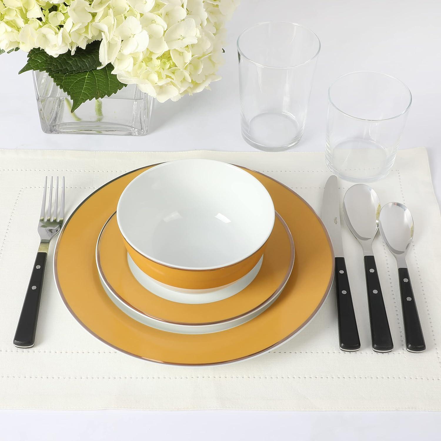 imageMartha Stewart Watercliffe 16 pc Flatware Set Stainless Steel wABS Handle Warm GreyWatercliffe Black