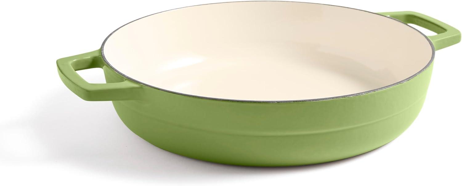 imageMartha by Martha Stewart 5 QT European Enameled Cast Iron Dutch Oven wLid CobblestoneBay Leaf