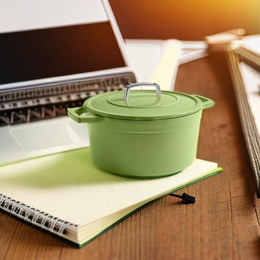 imageMartha by Martha Stewart 5 QT European Enameled Cast Iron Dutch Oven wLid CobblestoneBay Leaf