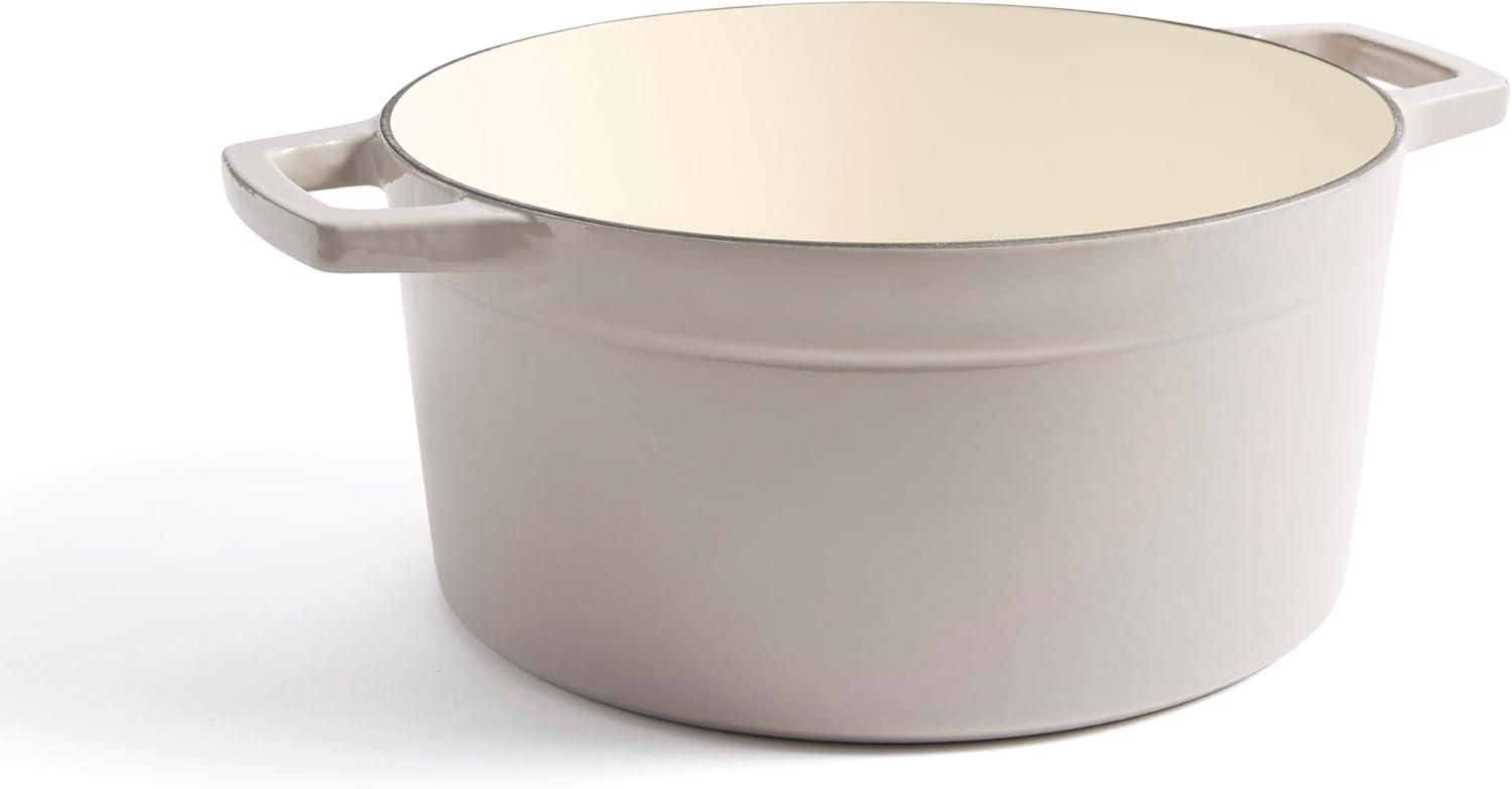 imageMartha by Martha Stewart 5 QT European Enameled Cast Iron Dutch Oven wLid CobblestoneCobblestone