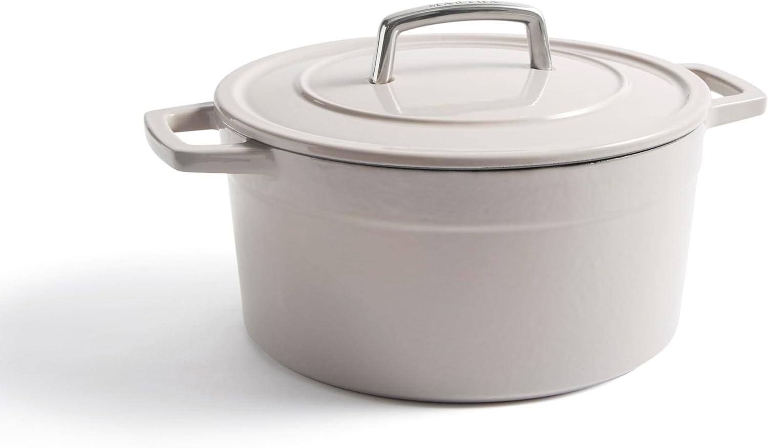 imageMartha by Martha Stewart 5 QT European Enameled Cast Iron Dutch Oven wLid CobblestoneCobblestone
