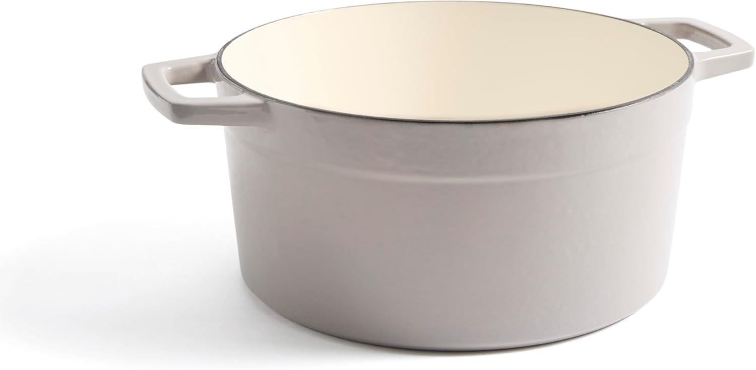 imageMartha by Martha Stewart 5 QT European Enameled Cast Iron Dutch Oven wLid CobblestoneCobblestone