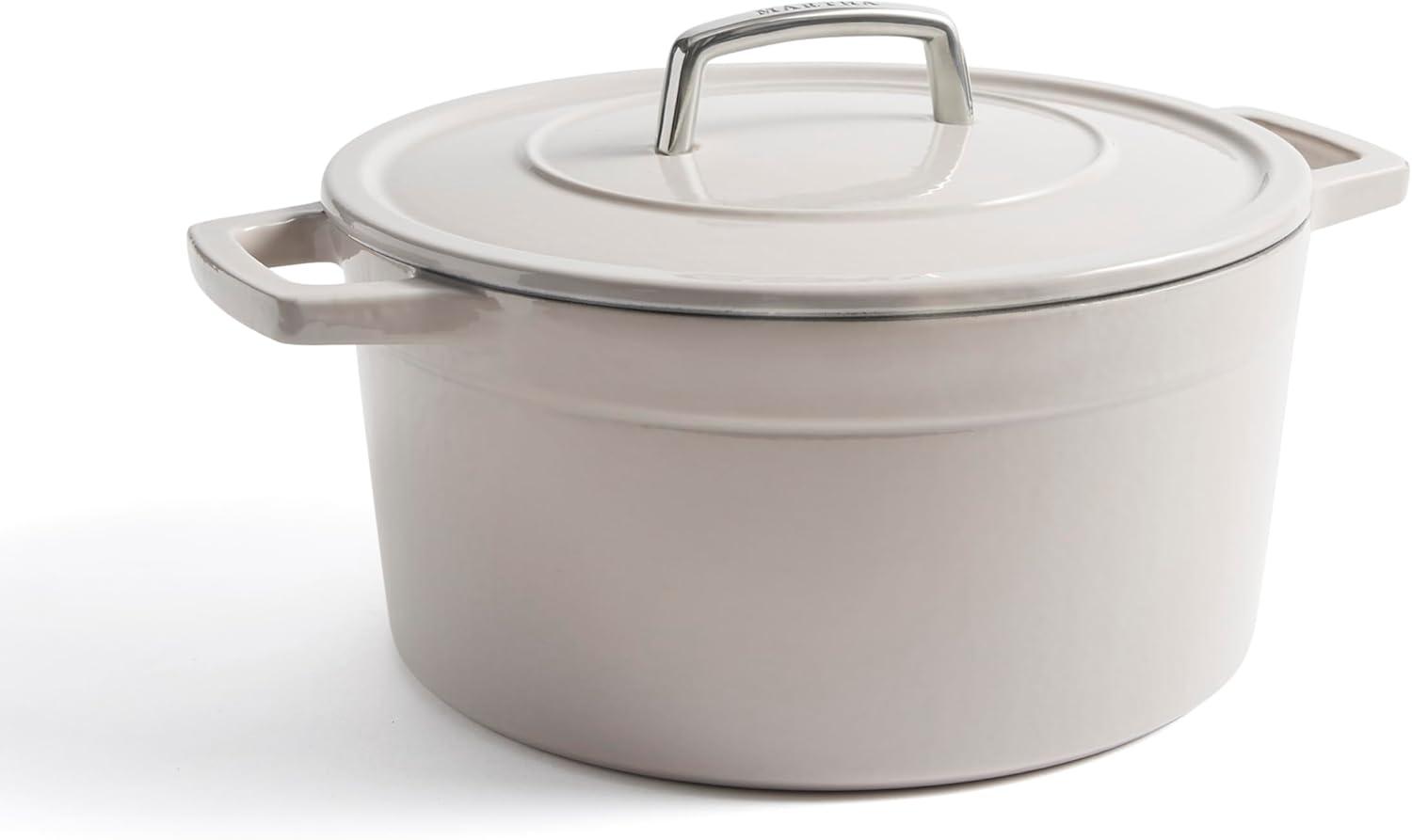imageMartha by Martha Stewart 5 QT European Enameled Cast Iron Dutch Oven wLid CobblestoneCobblestone