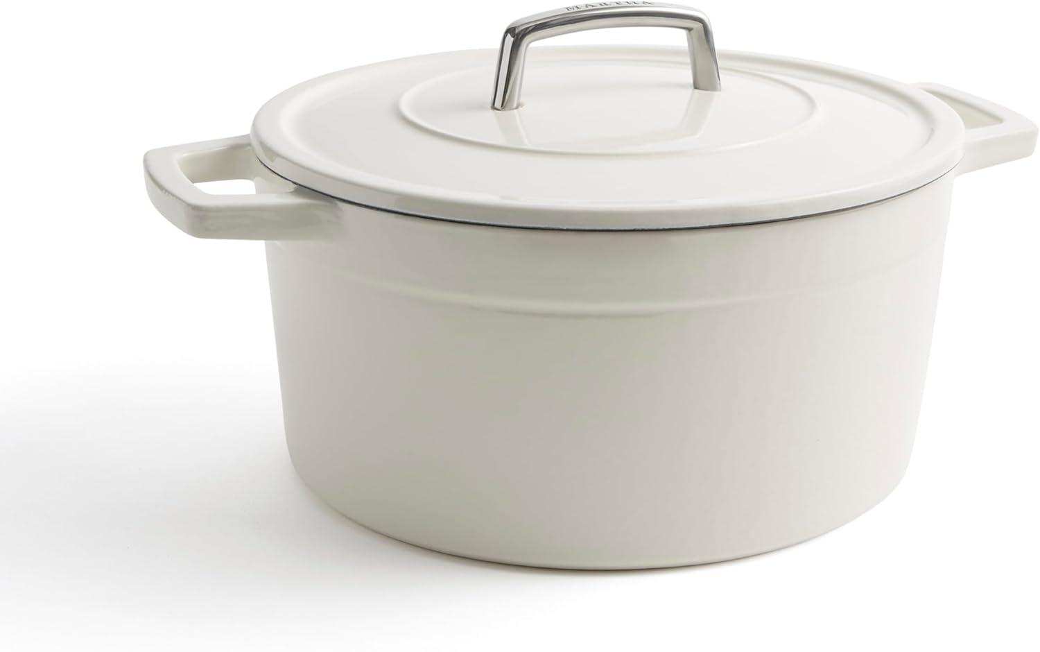 imageMartha by Martha Stewart 5 QT European Enameled Cast Iron Dutch Oven wLid CobblestoneCrescent Moon