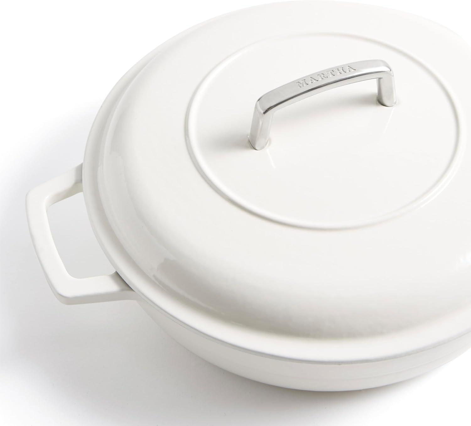imageMartha by Martha Stewart 5 QT European Enameled Cast Iron Dutch Oven wLid CobblestoneCrescent Moon