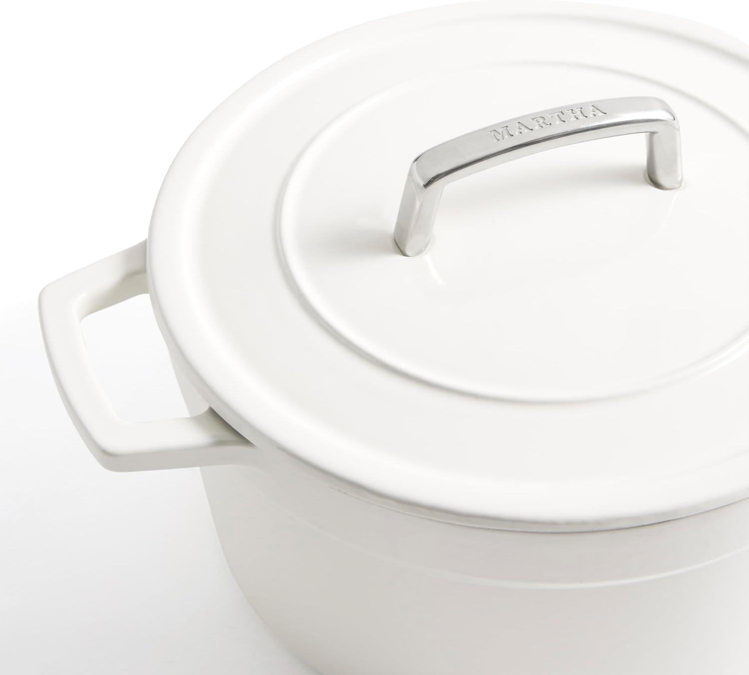 imageMartha by Martha Stewart 5 QT European Enameled Cast Iron Dutch Oven wLid CobblestoneCrescent Moon
