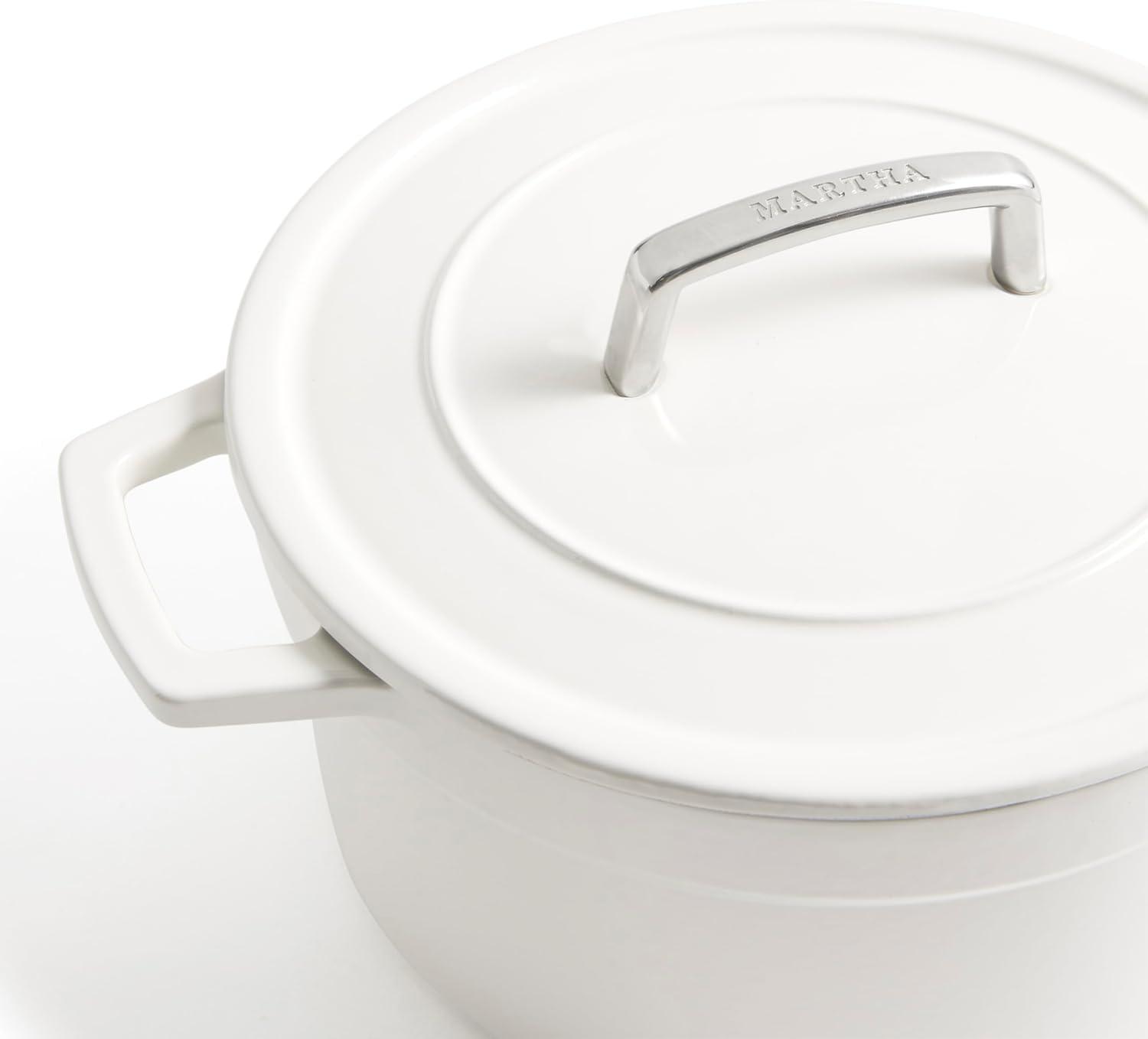 imageMartha by Martha Stewart 5 QT European Enameled Cast Iron Dutch Oven wLid CobblestoneCrescent Moon