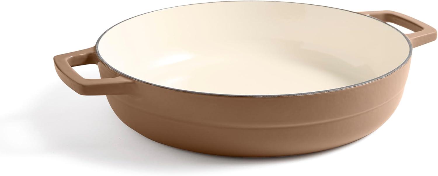 imageMartha by Martha Stewart 5 QT European Enameled Cast Iron Dutch Oven wLid CobblestoneGanache