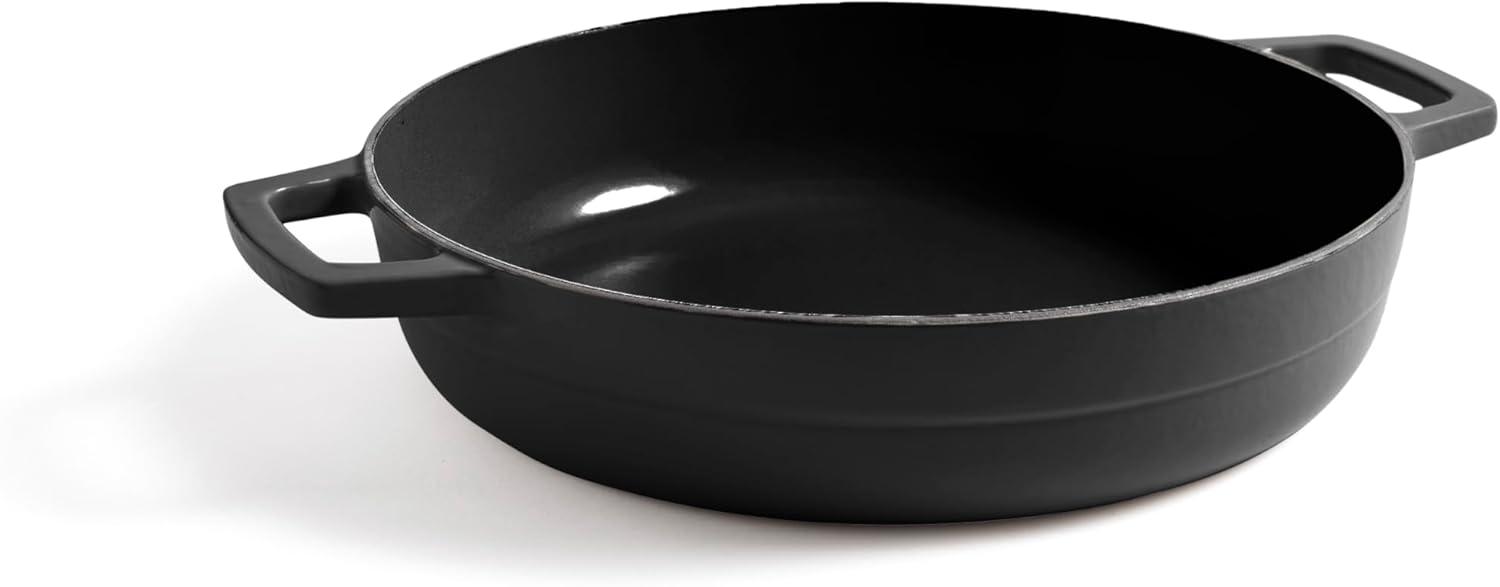 imageMartha by Martha Stewart 5 QT European Enameled Cast Iron Dutch Oven wLid CobblestoneObsidian