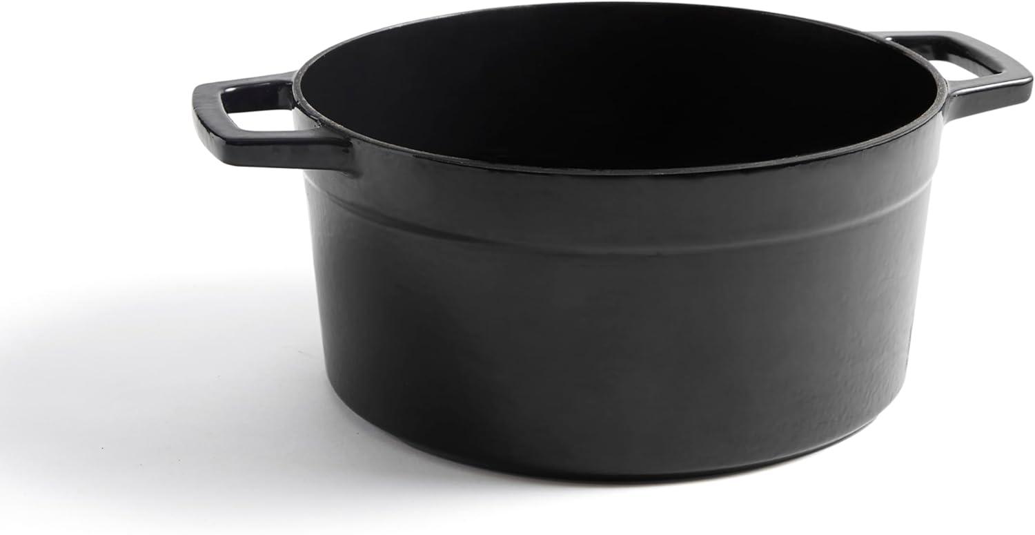 imageMartha by Martha Stewart 5 QT European Enameled Cast Iron Dutch Oven wLid CobblestoneObsidian