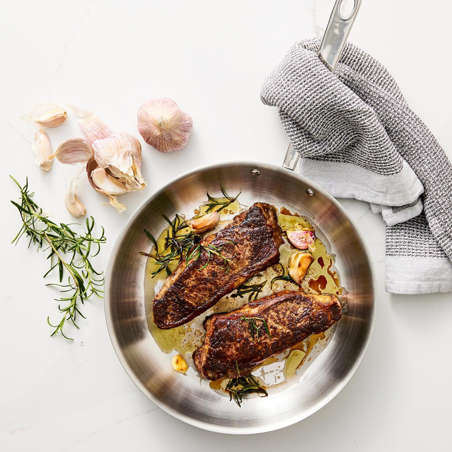 imageMartha by Martha Stewart Triply Stainless Steel 16 Roasting Pan wFlat RackStainless Steel