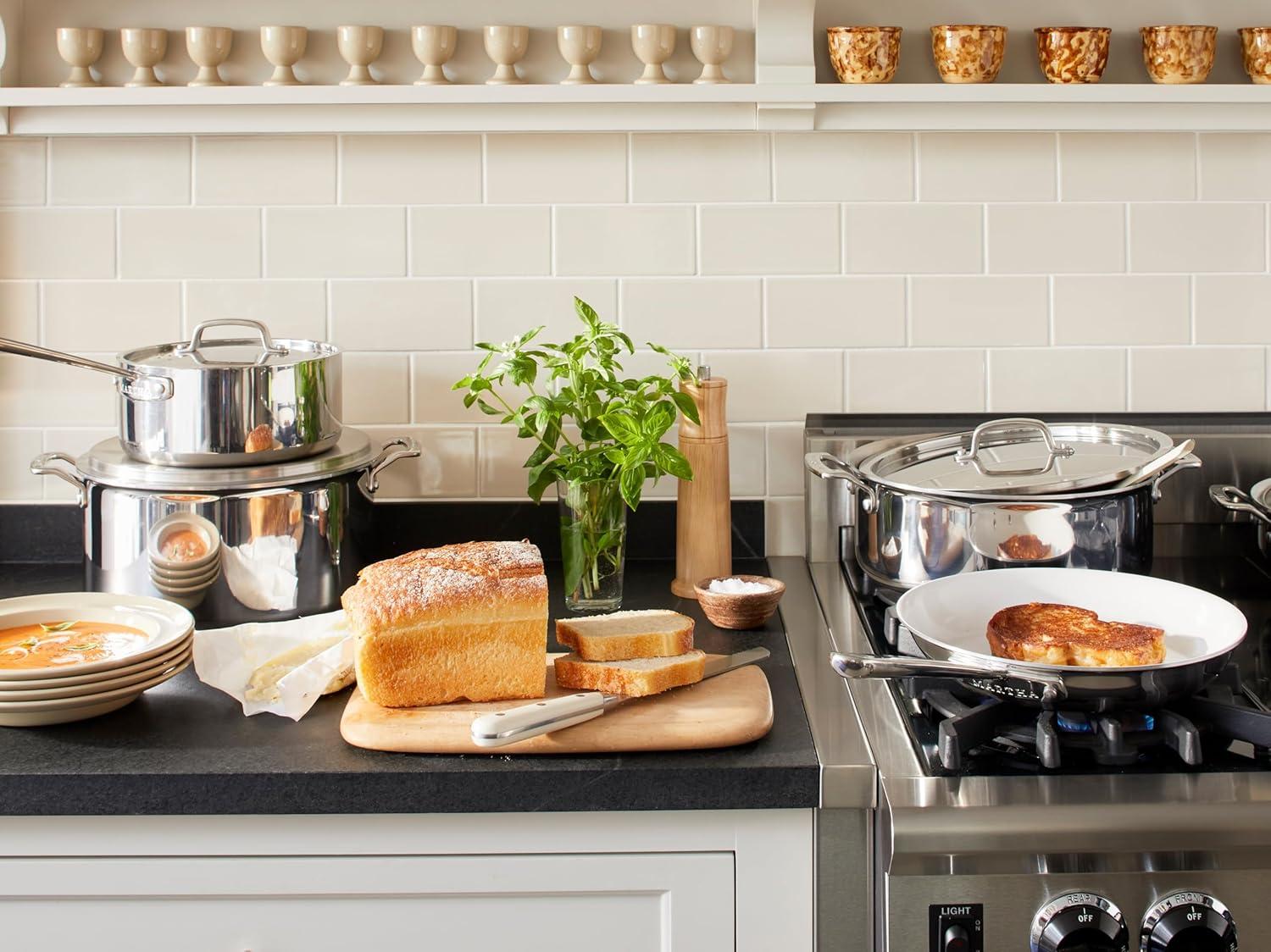 imageMartha by Martha Stewart Triply Stainless Steel 16 Roasting Pan wFlat RackStainless w Ceramic Interior
