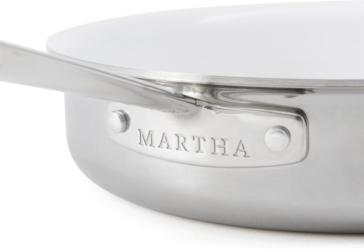 imageMartha by Martha Stewart Triply Stainless Steel 16 Roasting Pan wFlat RackStainless w Ceramic Interior