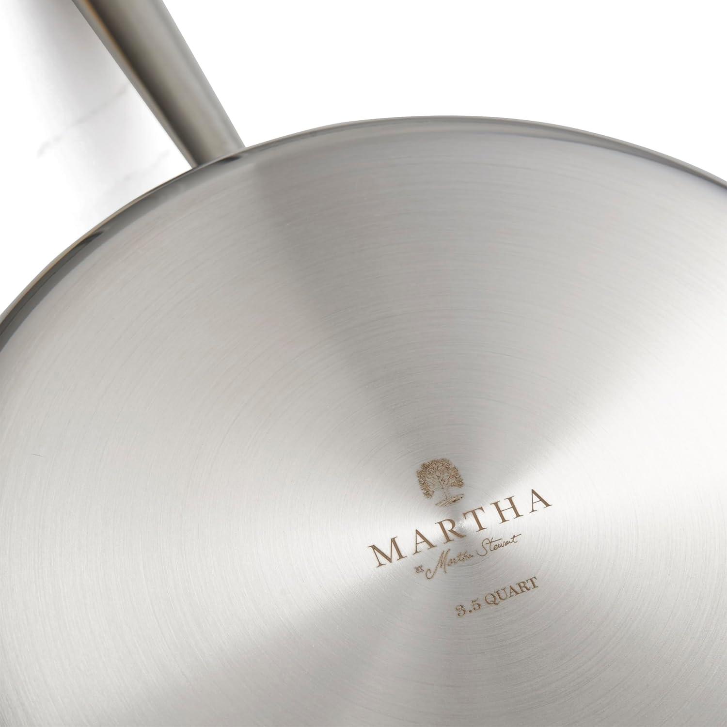 imageMartha by Martha Stewart Triply Stainless Steel 16 Roasting Pan wFlat RackStainless w Ceramic Interior