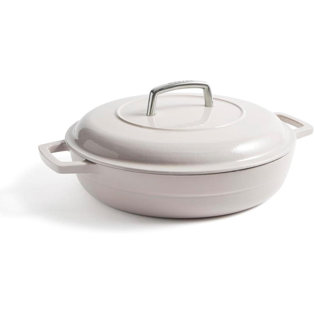 imageMartha by Martha Stewart 5 QT European Enameled Cast Iron Dutch Oven wLid CobblestoneCobblestone