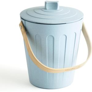 Martha Stewart Indoor Compost Bin | Countertop Composting Bucket for Kitchen | .7 Gallon Capacity | Includes Filter | Plant Based Materials | Light Blue(Light Blue)