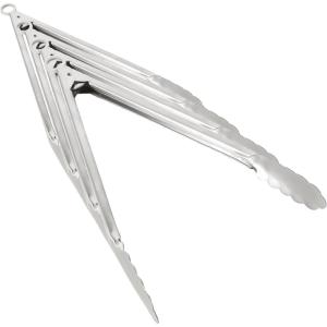 Martha Stewart Richburn 2-Piece Stainless Steel Tongs Set – 12-Inch and 9-Inch Kitchen Tongs for Grilling, Serving, and Cooking(Tong Set (12″ and 9″) (Pack of 4))