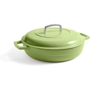 Martha by Martha Stewart 5 QT European Enameled Cast Iron Dutch Oven w/Lid – Cobblestone(Bay Leaf)