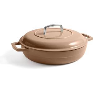 Martha by Martha Stewart 5 QT European Enameled Cast Iron Dutch Oven w/Lid – Cobblestone(Ganache)