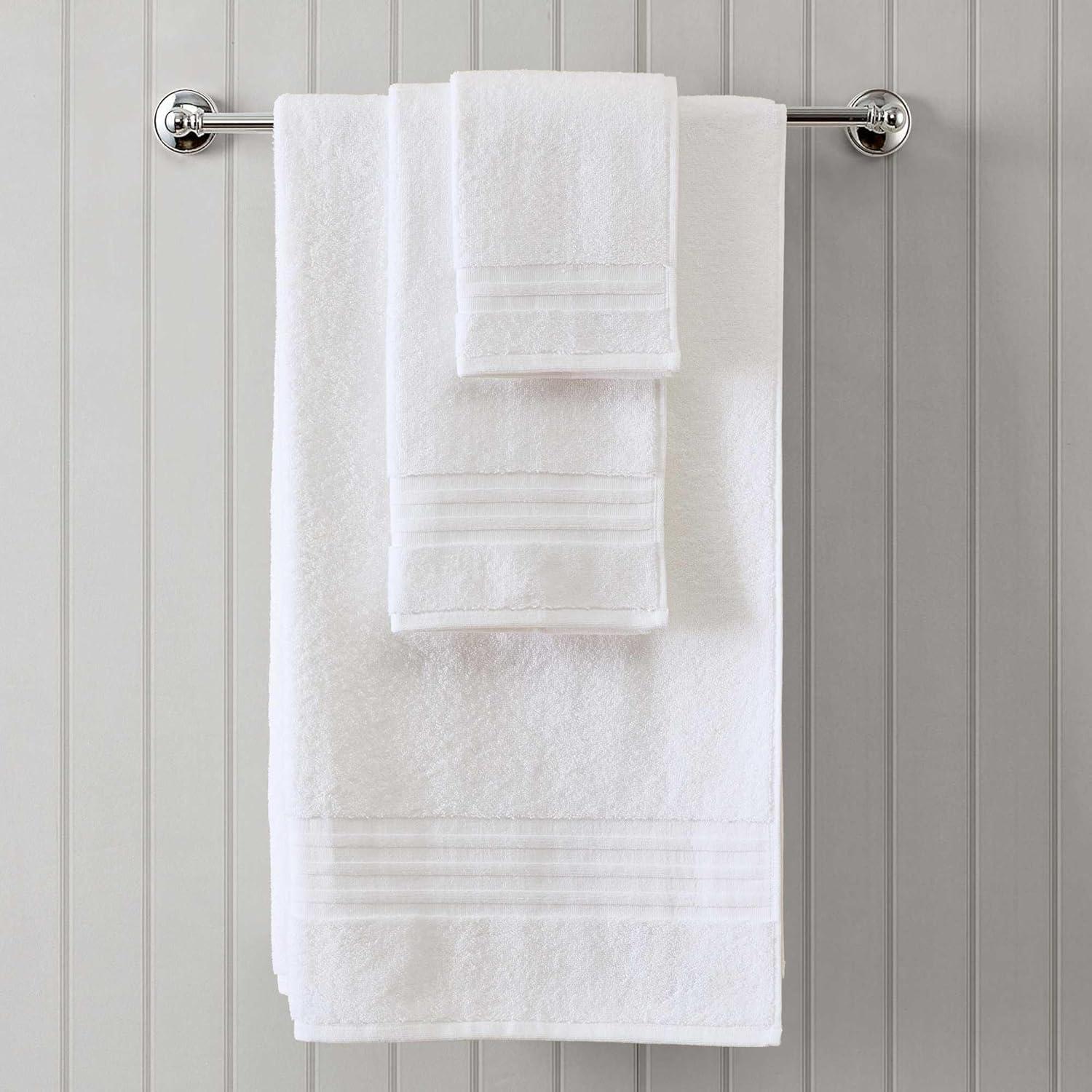 imageMartha Stewart Bath Towels Soft amp Absorbent 100 Cotton Towels Plush 700 GSM 6Piece Bathroom Towel Set with Textured Dobby Weave Skyland Manor BeigeSkyland Manor White