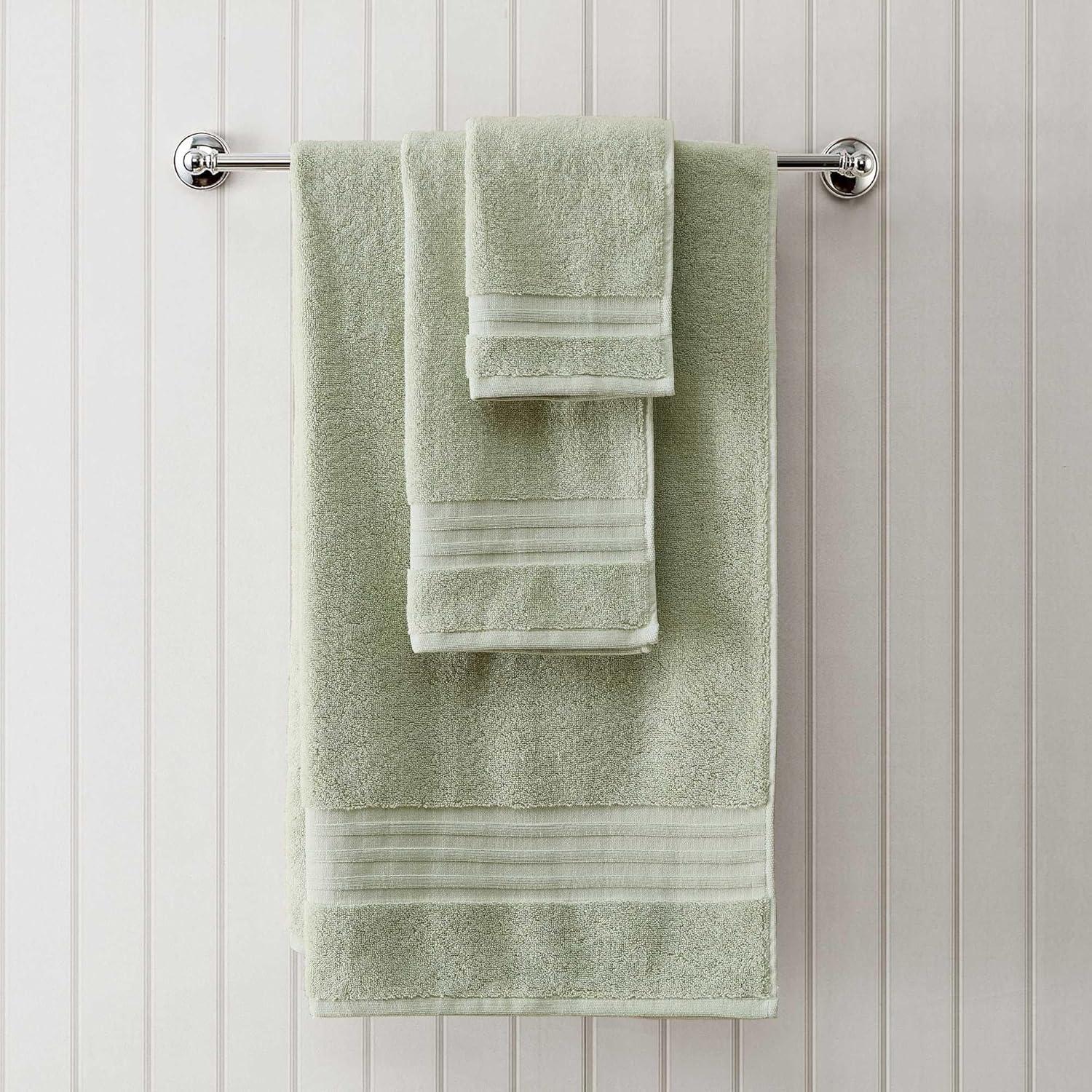 imageMartha Stewart Bath Towels Soft amp Absorbent 100 Cotton Towels Plush 700 GSM 6Piece Bathroom Towel Set with Textured Dobby Weave Skyland Manor BeigeSkyland Manor Green
