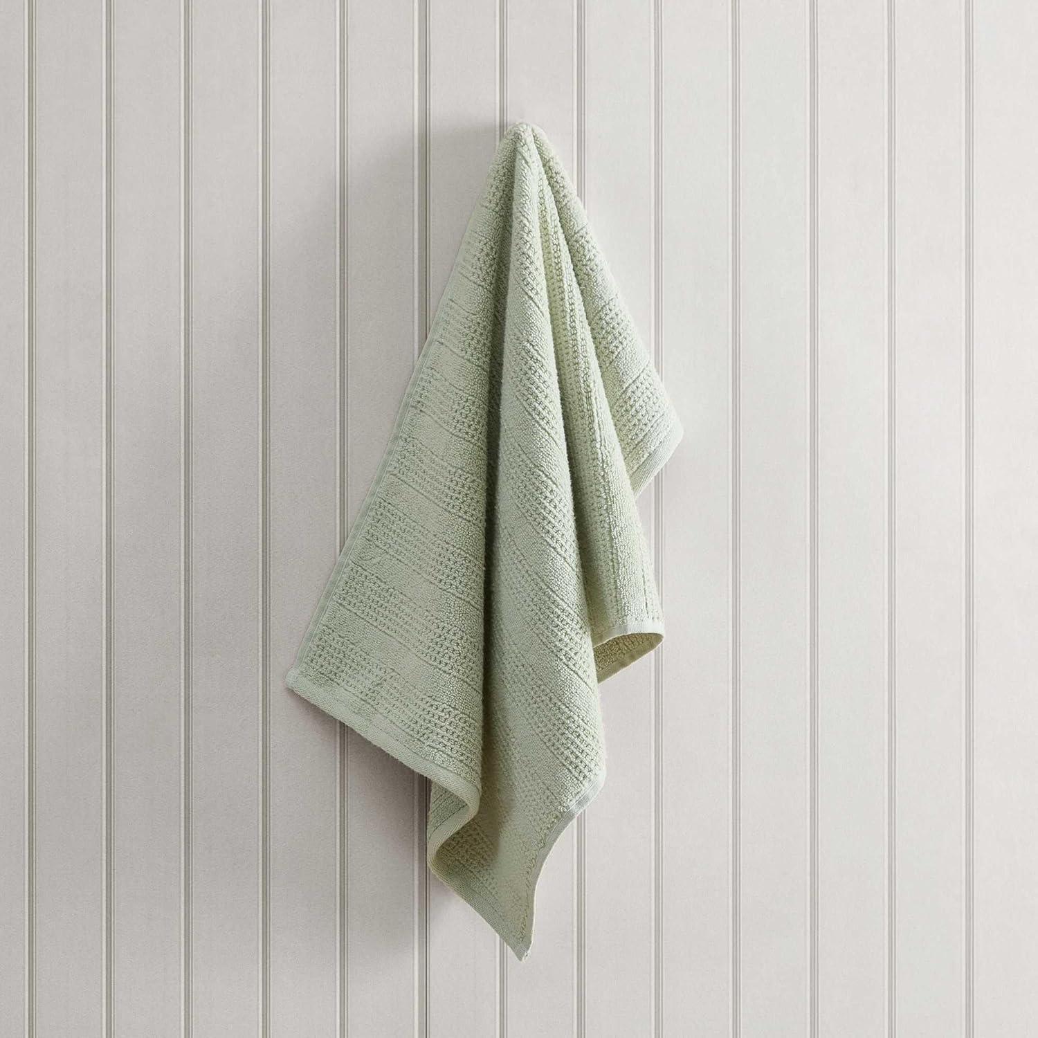 imageMartha Stewart Bath Towels Soft amp Absorbent 100 Cotton Towels Solid 500 GSM 6Piece Bathroom Towel Set with Textured Weave Bedford Cottage BlueBedford Cottage Green