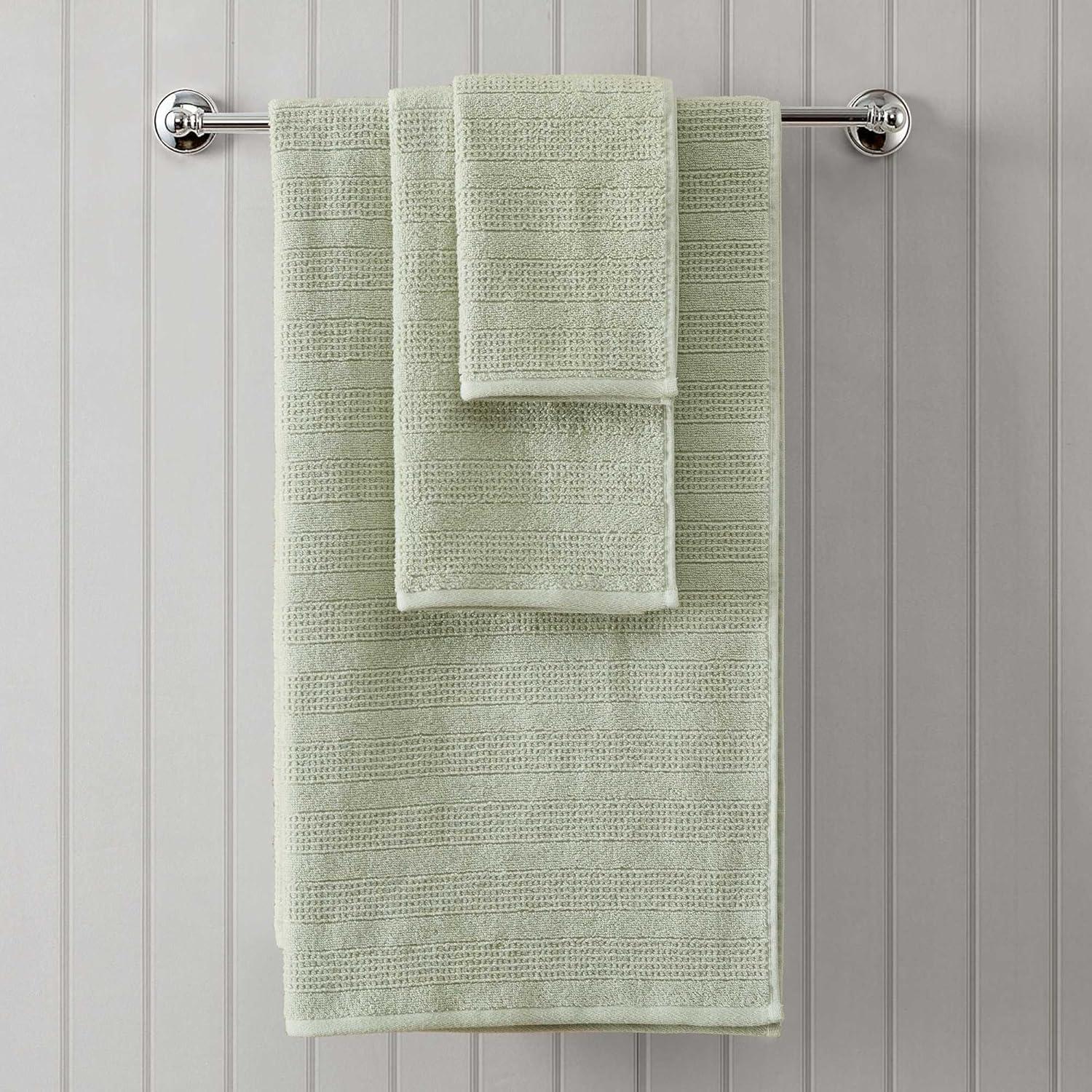 imageMartha Stewart Bath Towels Soft amp Absorbent 100 Cotton Towels Solid 500 GSM 6Piece Bathroom Towel Set with Textured Weave Bedford Cottage BlueBedford Cottage Green