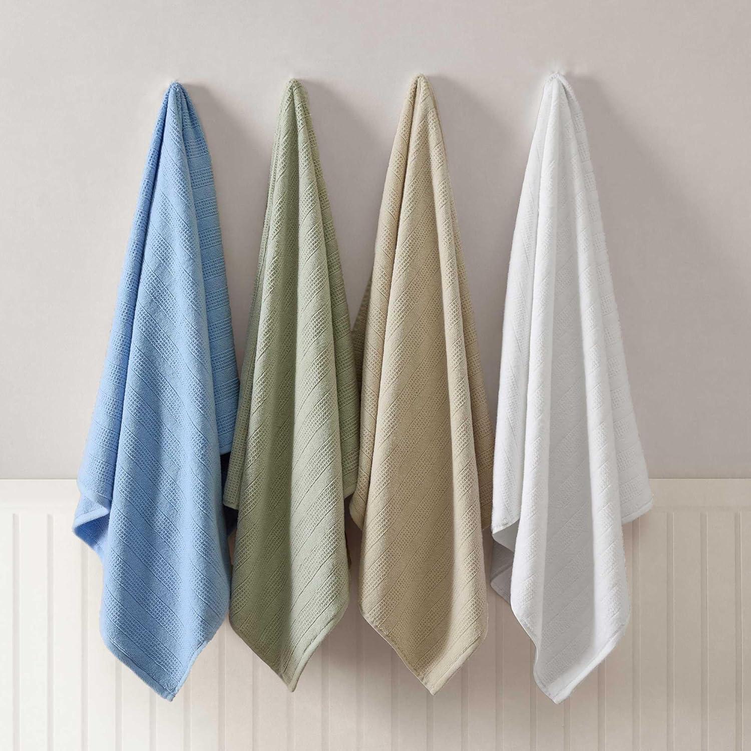 imageMartha Stewart Bath Towels Soft amp Absorbent 100 Cotton Towels Solid 500 GSM 6Piece Bathroom Towel Set with Textured Weave Bedford Cottage BlueBedford Cottage Green