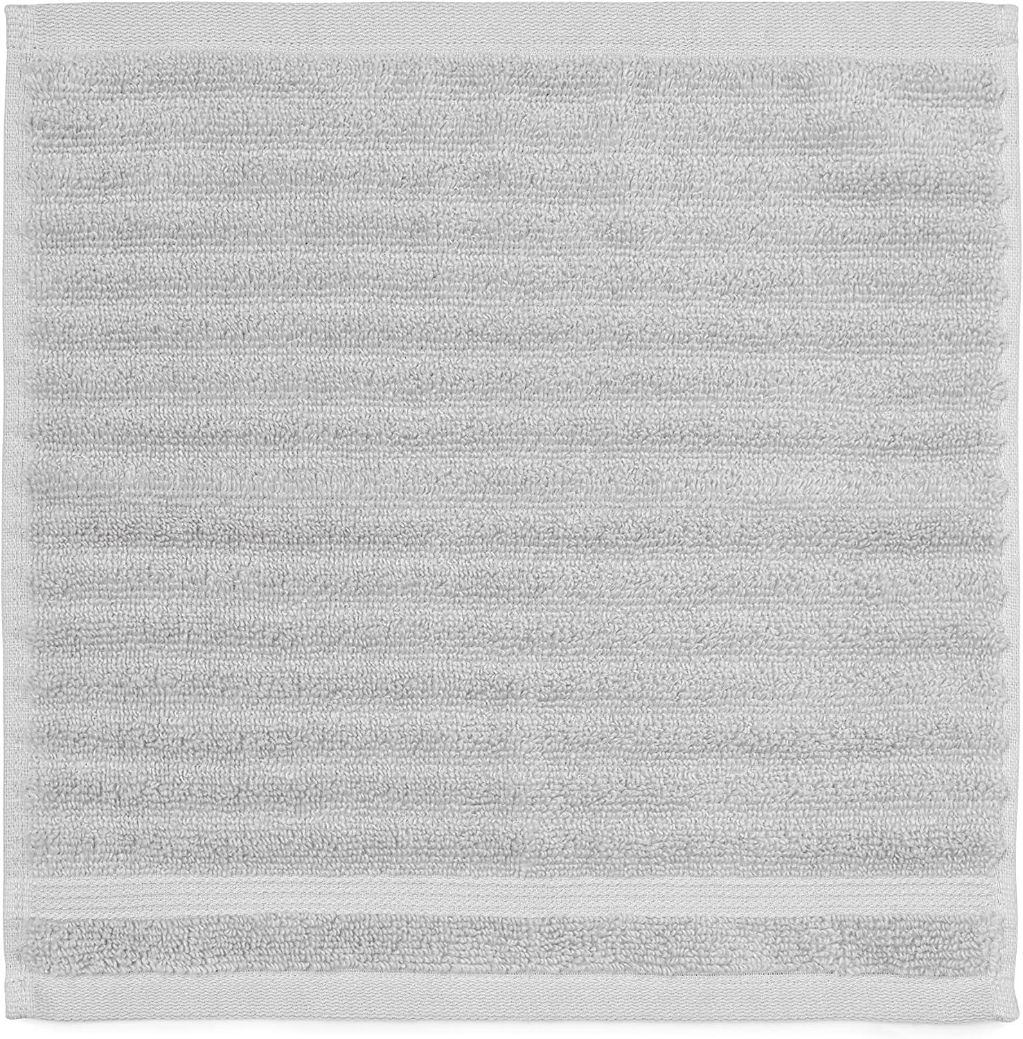 imageMartha Stewart Bath Towels Soft amp Absorbent 100 Cotton Towels Solid 500 GSM 6Piece Bathroom Towel Set with Textured Weave Bedford Cottage BlueTextured Light Grey