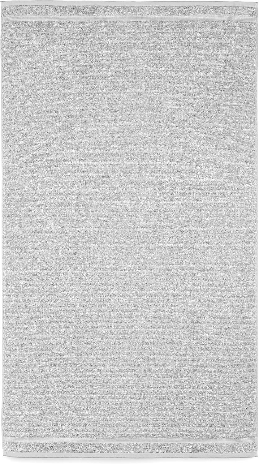 imageMartha Stewart Bath Towels Soft amp Absorbent 100 Cotton Towels Solid 500 GSM 6Piece Bathroom Towel Set with Textured Weave Bedford Cottage BlueTextured Light Grey
