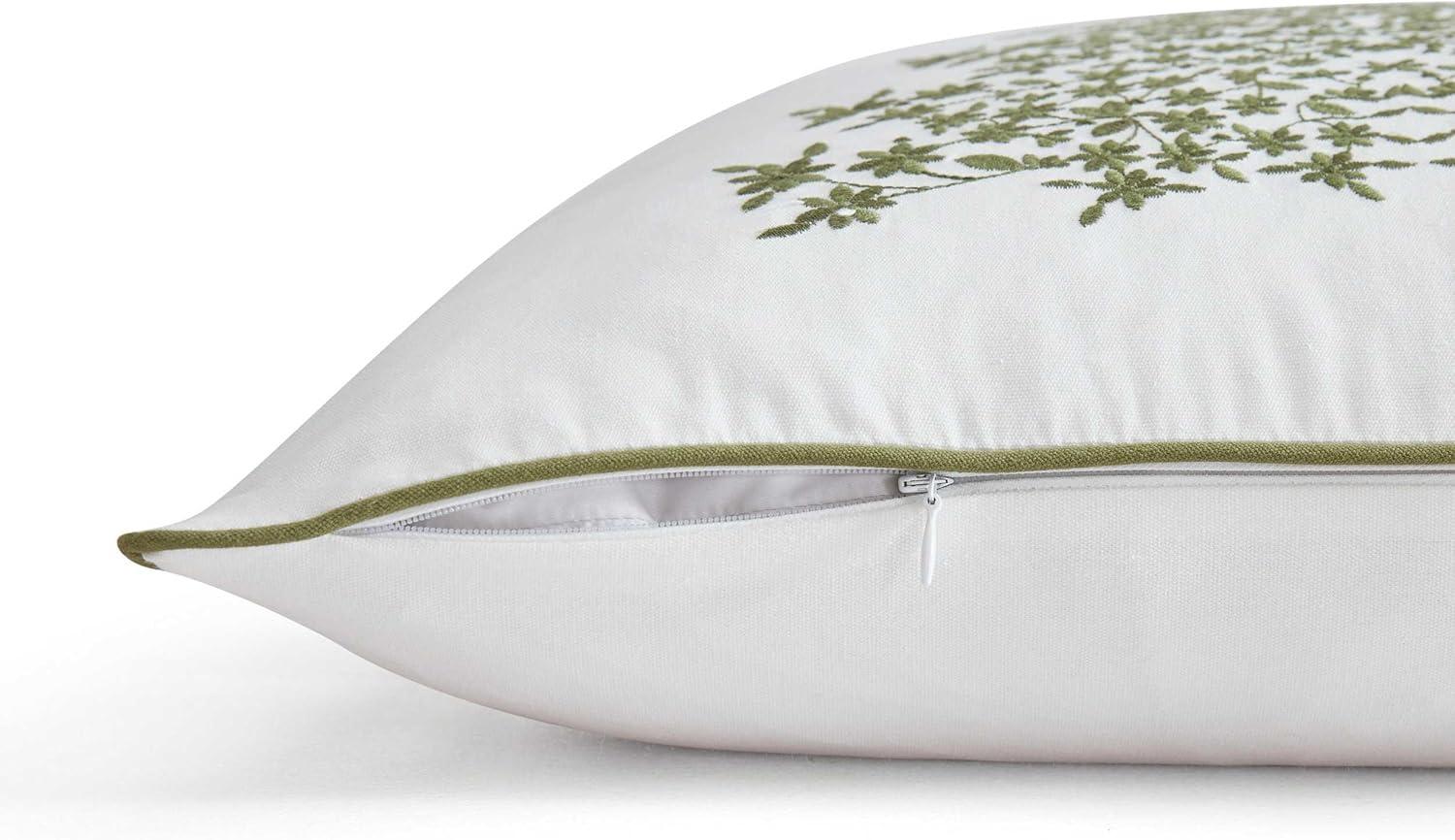 imageMartha Stewart Decorative Pillow Square Throw Pillow with Hidden Zipper Closure Oversized Accent Cushion for Bed or Couch Bedford Bow Green 20 x 20Holiday Tree Green