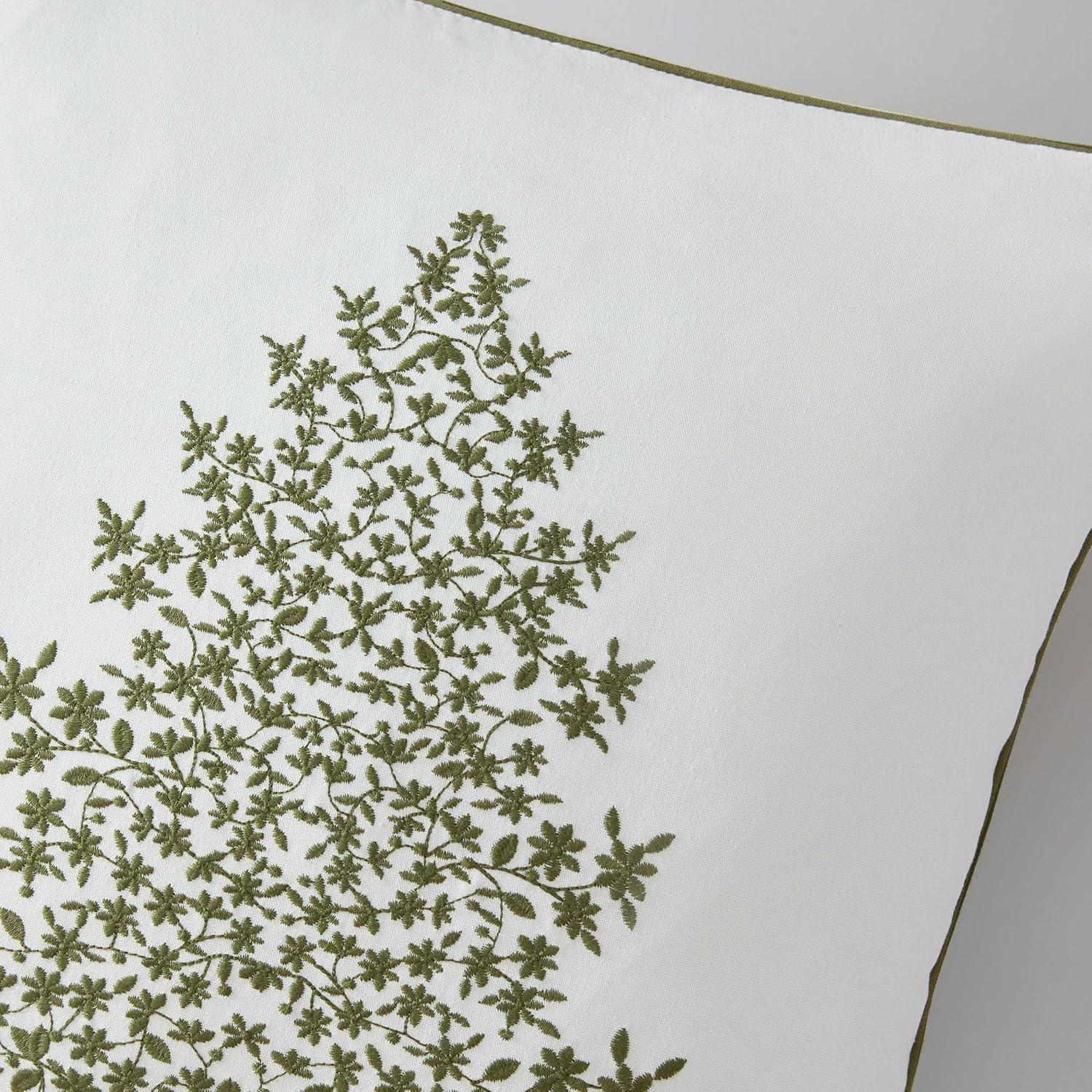 imageMartha Stewart Decorative Pillow Square Throw Pillow with Hidden Zipper Closure Oversized Accent Cushion for Bed or Couch Bedford Bow Green 20 x 20Holiday Tree Green
