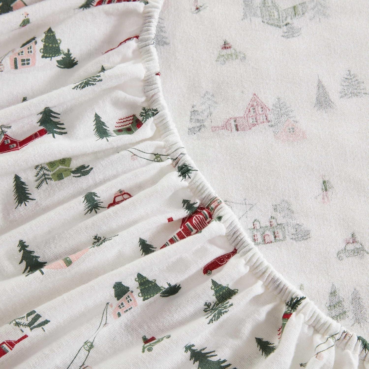 imageMartha Stewart Flannel Sheets Twin Size AntiPilling amp Wrinkle Resistant Cotton Touchably Soft for AllSeason Comfort Bed Sheets with Matching Pillowcase amp Fitted Sheet Ski Village GreenSki Village Green