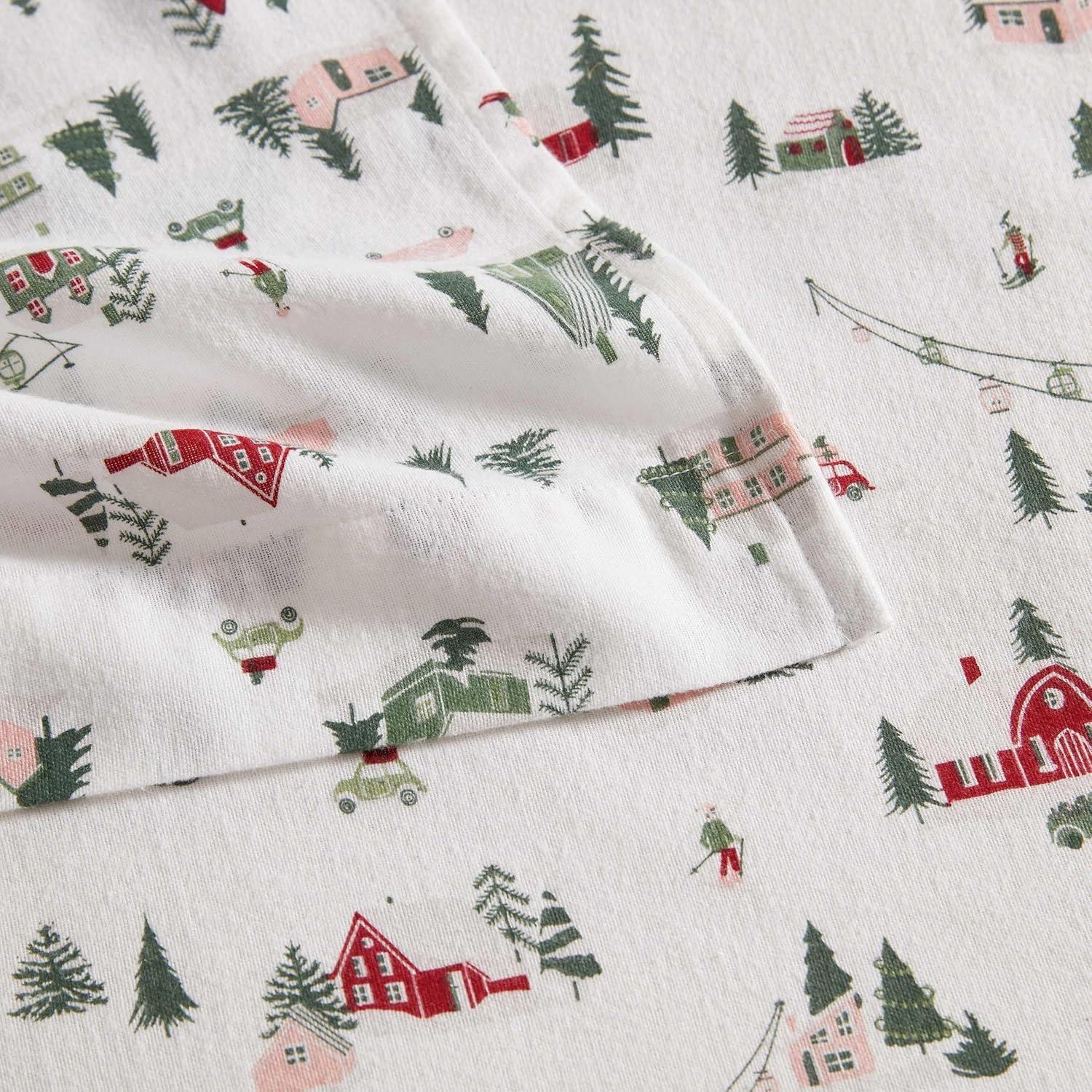 imageMartha Stewart Flannel Sheets Twin Size AntiPilling amp Wrinkle Resistant Cotton Touchably Soft for AllSeason Comfort Bed Sheets with Matching Pillowcase amp Fitted Sheet Ski Village GreenSki Village Green