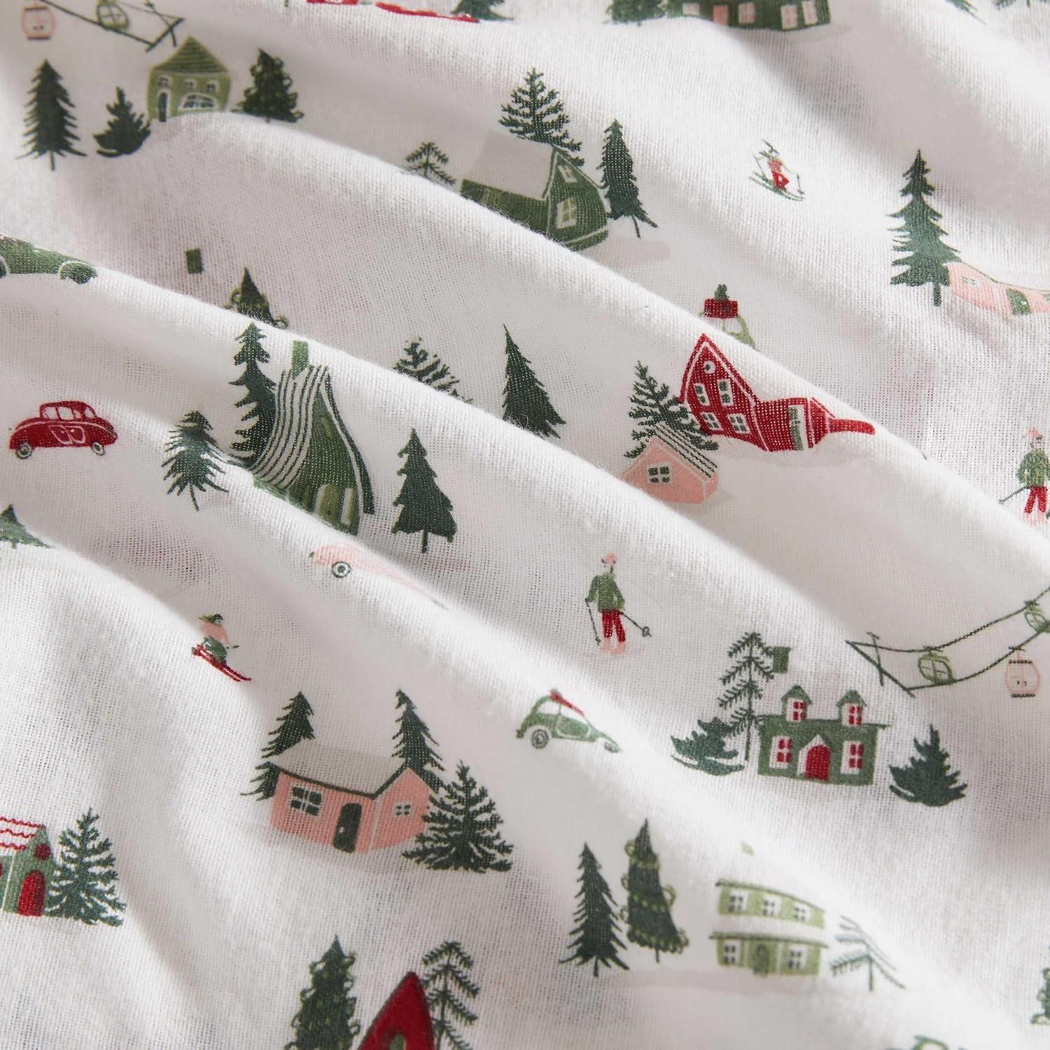imageMartha Stewart Flannel Sheets Twin Size AntiPilling amp Wrinkle Resistant Cotton Touchably Soft for AllSeason Comfort Bed Sheets with Matching Pillowcase amp Fitted Sheet Ski Village GreenSki Village Green