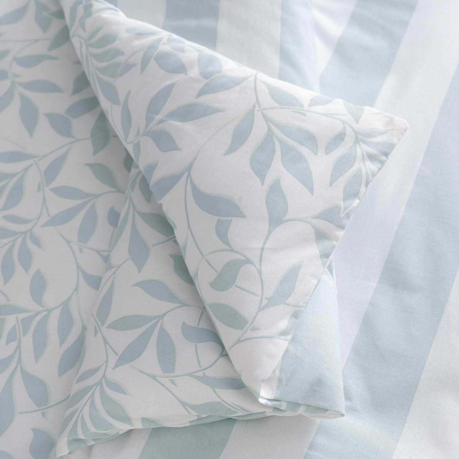 imageMartha Stewart Queen Comforter Set Naturally Soft CottonRich Jacquard Bedding wMatching Pillowcases Textured 3 Piece Bed Set Garden Trellis WhiteCopper Vines Blue
