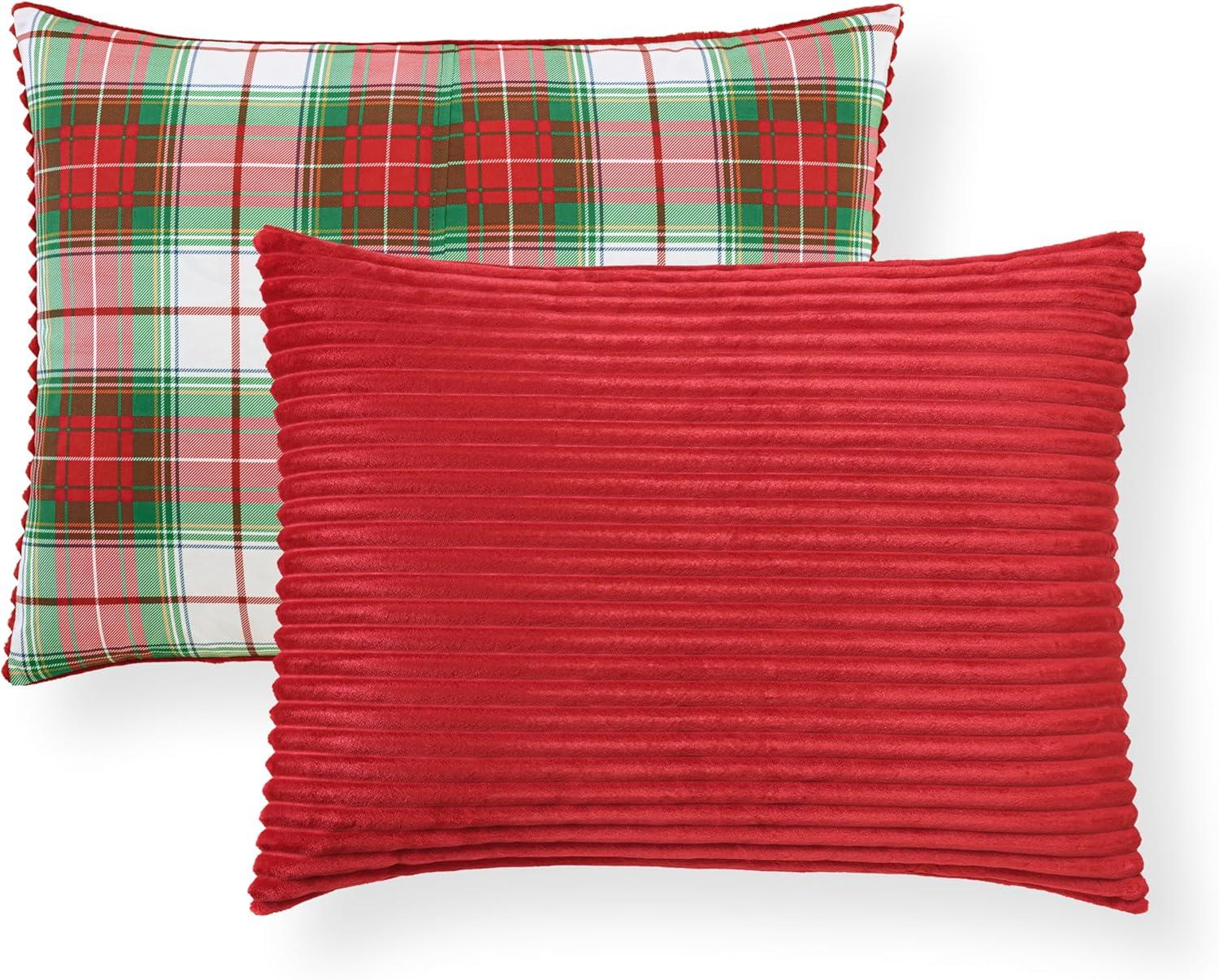 imageMartha Stewart Queen Comforter Set Naturally Soft CottonRich Jacquard Bedding wMatching Pillowcases Textured 3 Piece Bed Set Garden Trellis WhiteDark Red