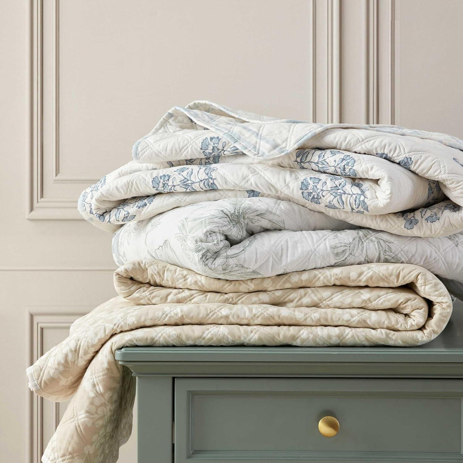 imageMartha Stewart Queen Comforter Set Naturally Soft CottonRich Jacquard Bedding wMatching Pillowcases Textured 3 Piece Bed Set Garden Trellis WhiteGarden Trellis White