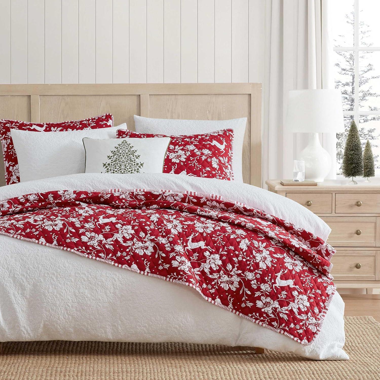 imageMartha Stewart Queen Comforter Set Naturally Soft CottonRich Jacquard Bedding wMatching Pillowcases Textured 3 Piece Bed Set Garden Trellis WhiteGarden Trellis White