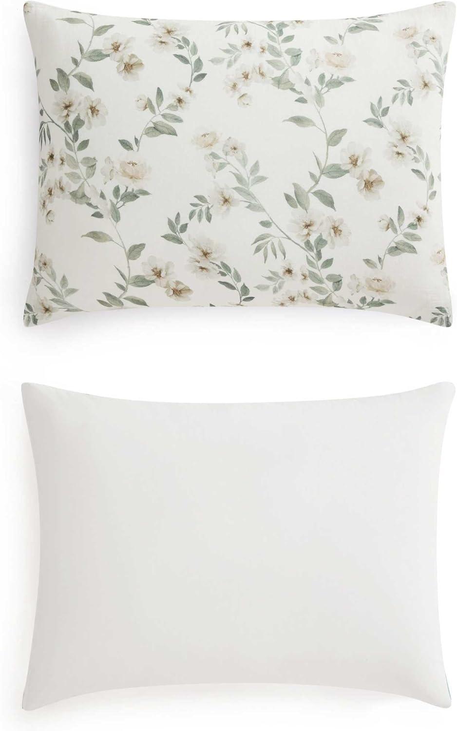 imageMartha Stewart Queen Comforter Set Naturally Soft CottonRich Jacquard Bedding wMatching Pillowcases Textured 3 Piece Bed Set Garden Trellis WhiteHazel Floral Beige